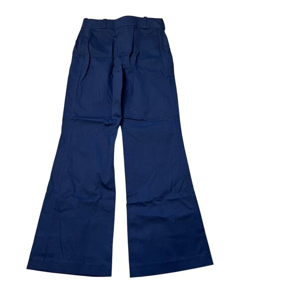 Tory Burch Maddie Pant Navy Blue Womens Sz 0 Wide Leg Cotton Blend Career Pants - Picture 16 of 16